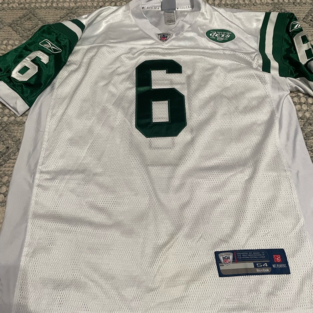 Reebok White and Green Football Jersey